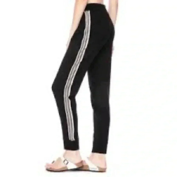 Sundry black jogger pants with white stripes on side 2 - Picture 1 of 9